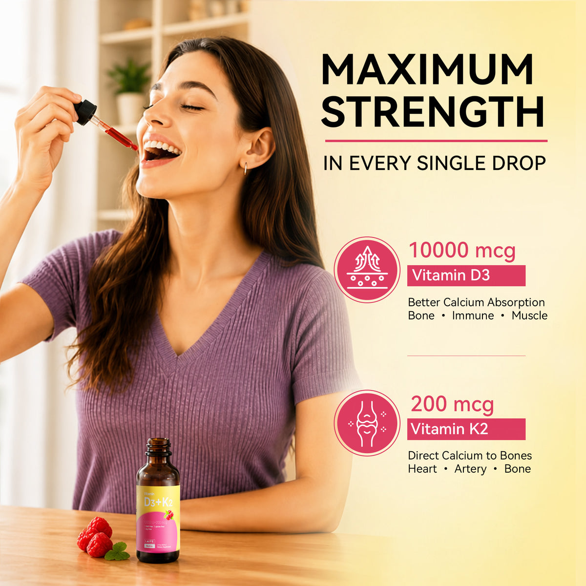 LAIFE Vitamin D3 + K2 (MK-7) Drops